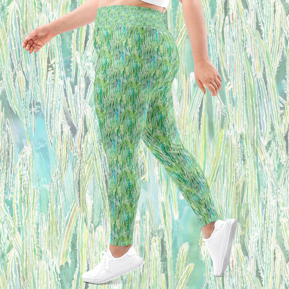 Seaside Cactus plus size leggings