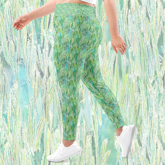 Seaside Cactus plus size leggings