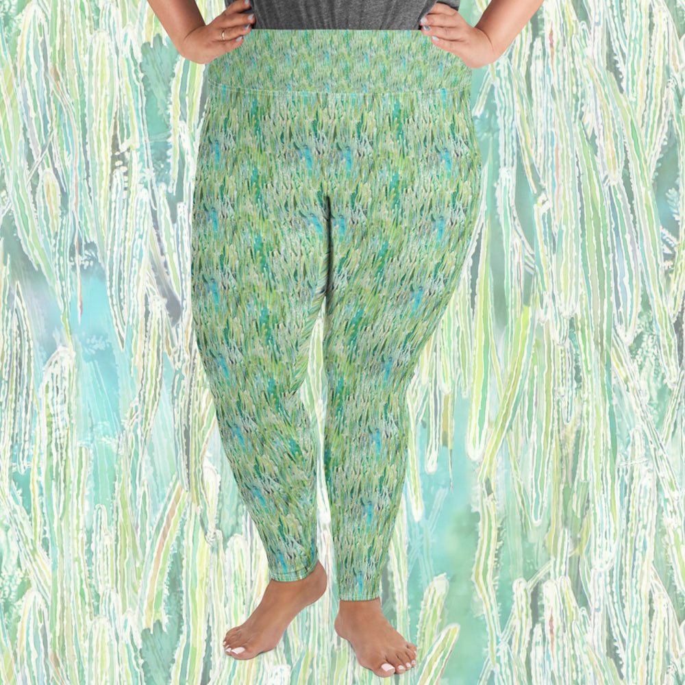 Seaside Cactus plus size leggings