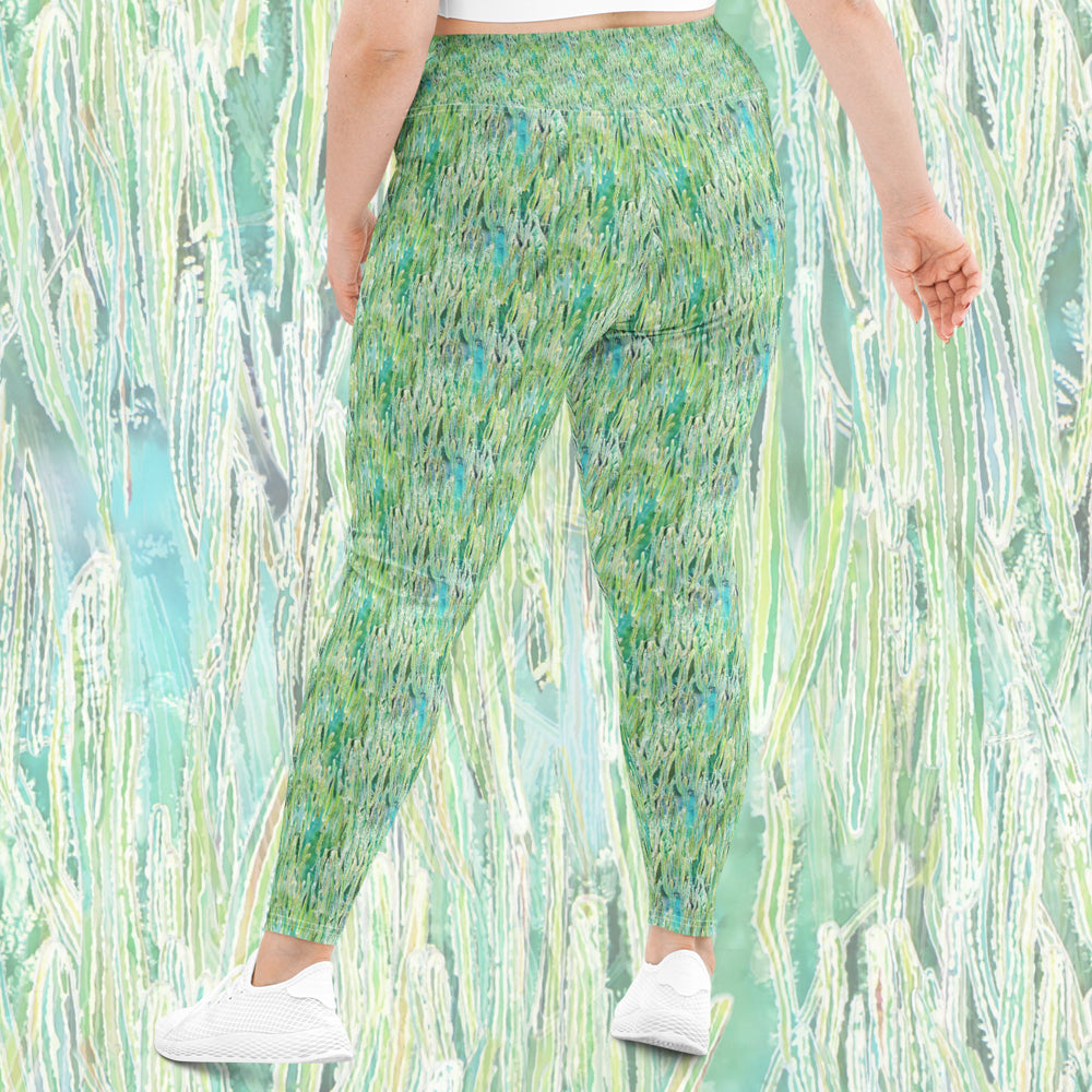 Seaside Cactus plus size leggings