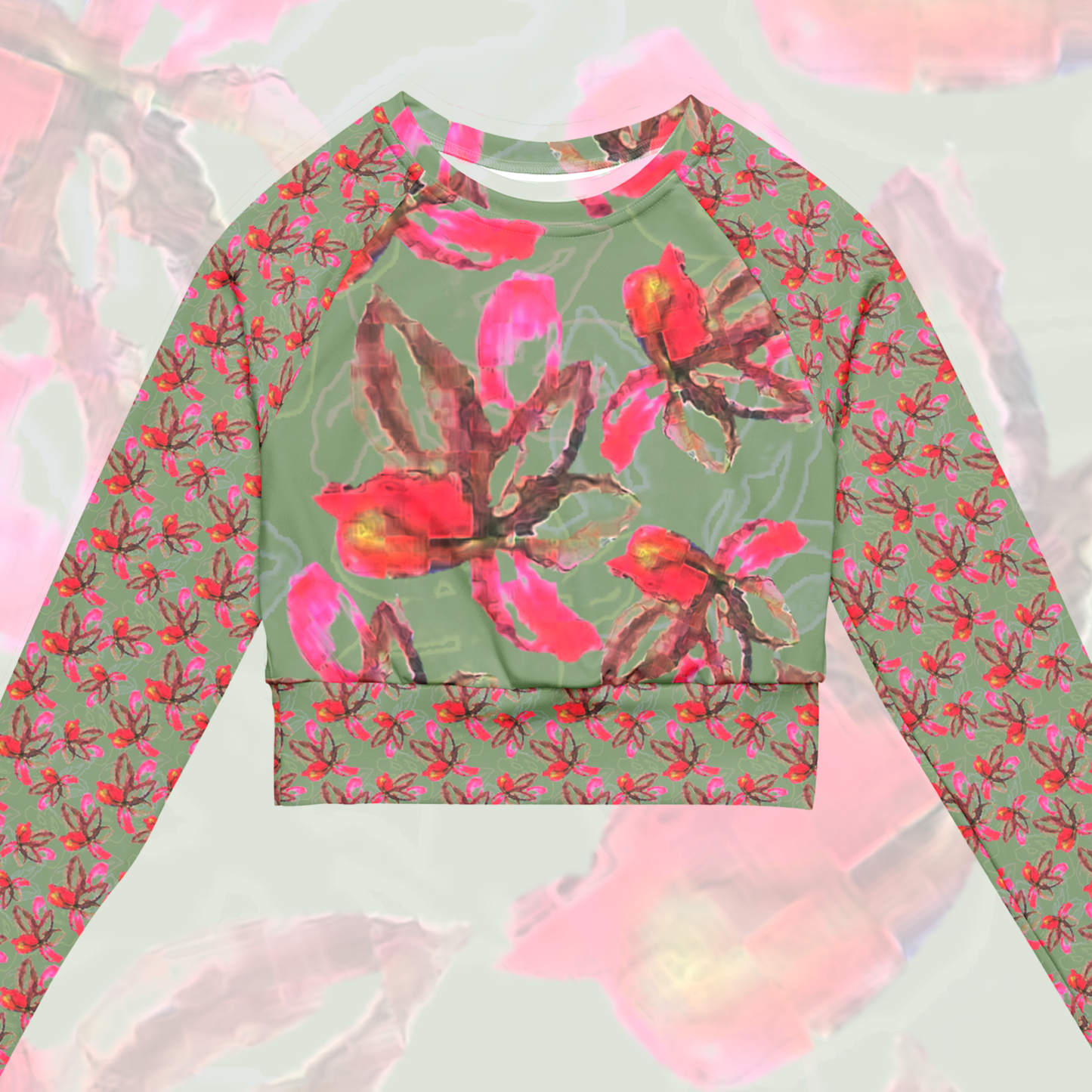Garden Whimsy crop top rash guard