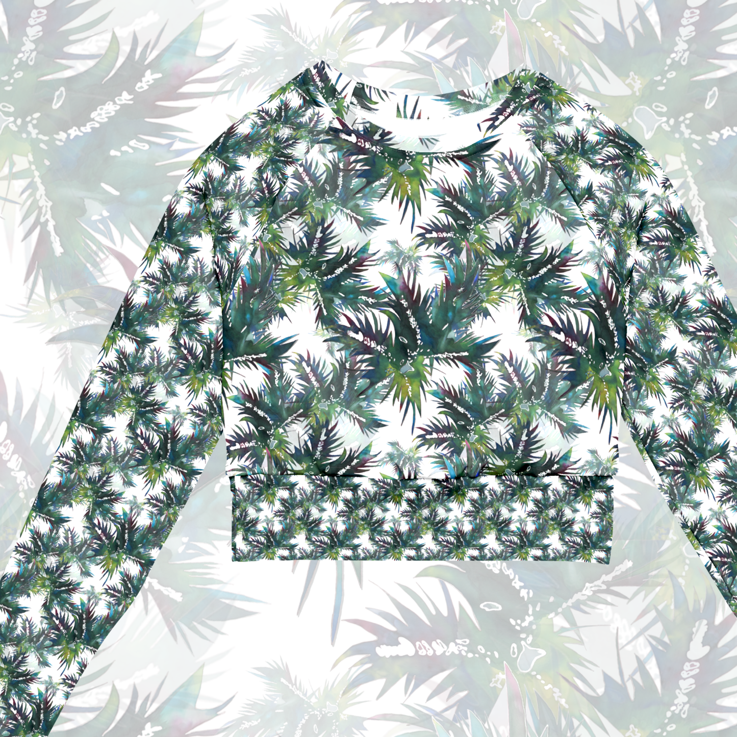 Palms in Paradise crop top rash guard