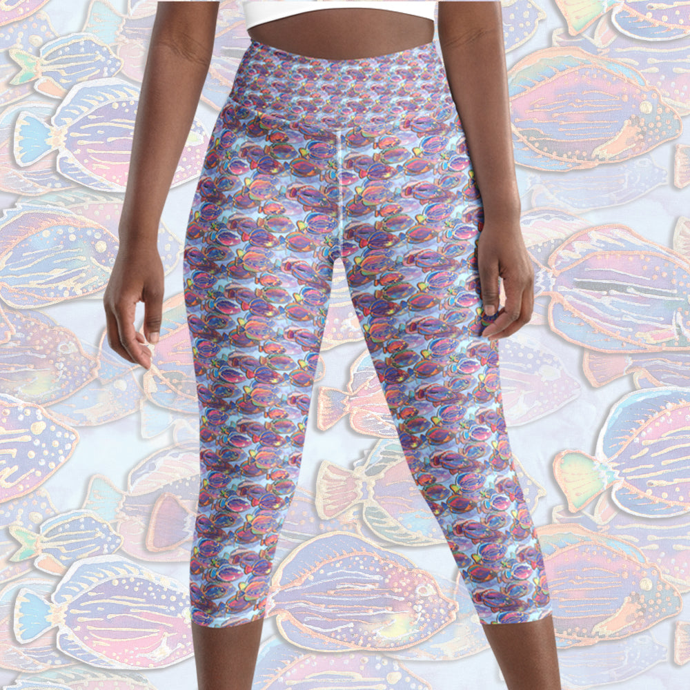 Fish Fiesta capri leggings
