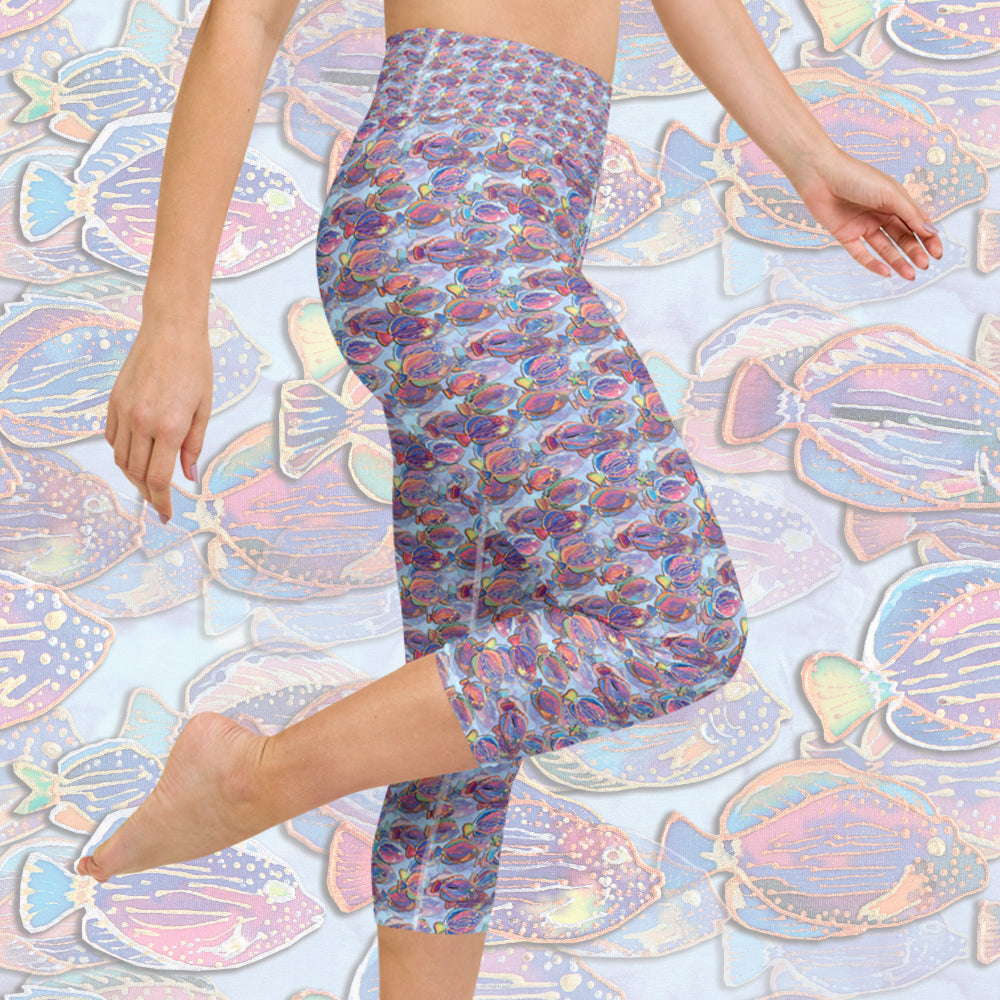 Fish Fiesta capri leggings