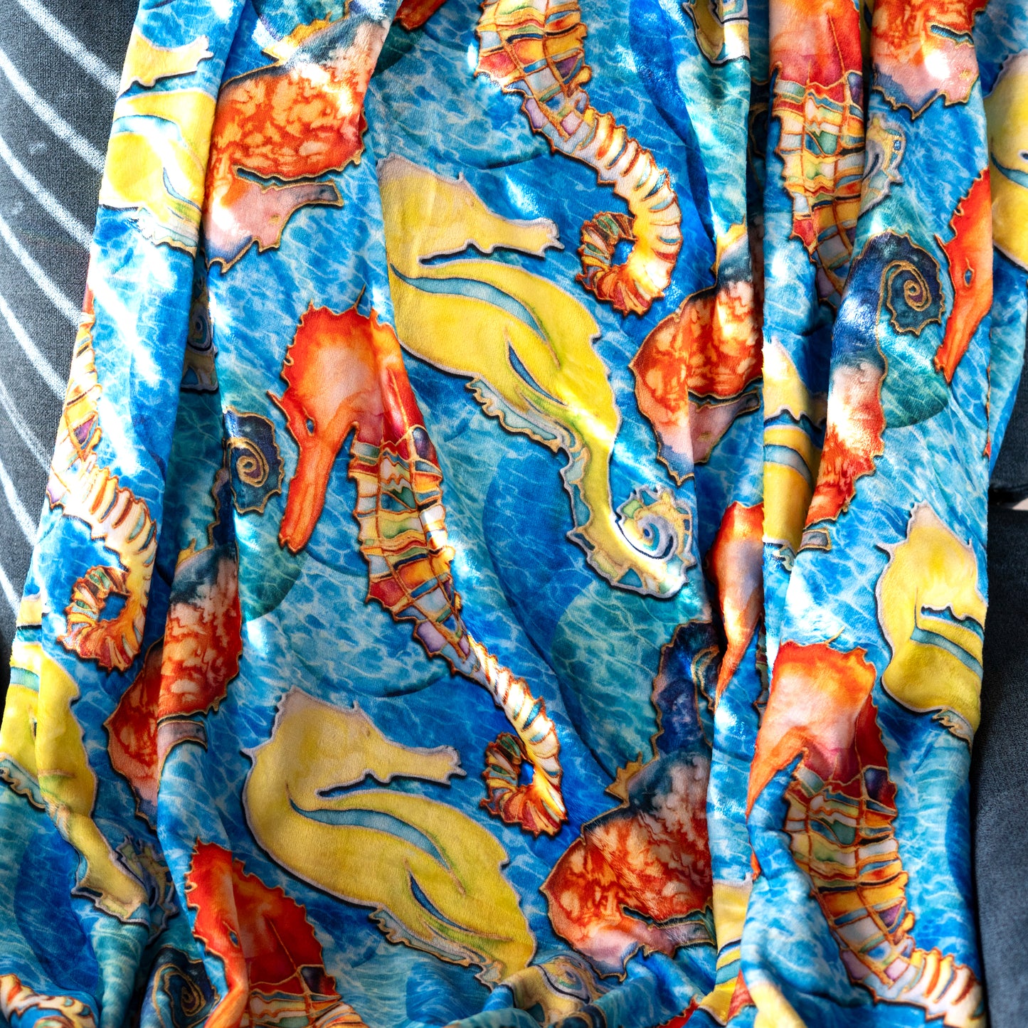 Tropical Seahorses Throw Blanket