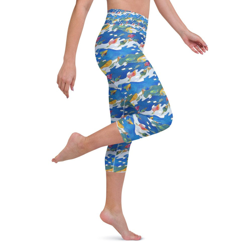 Birds of Paradise capri leggings