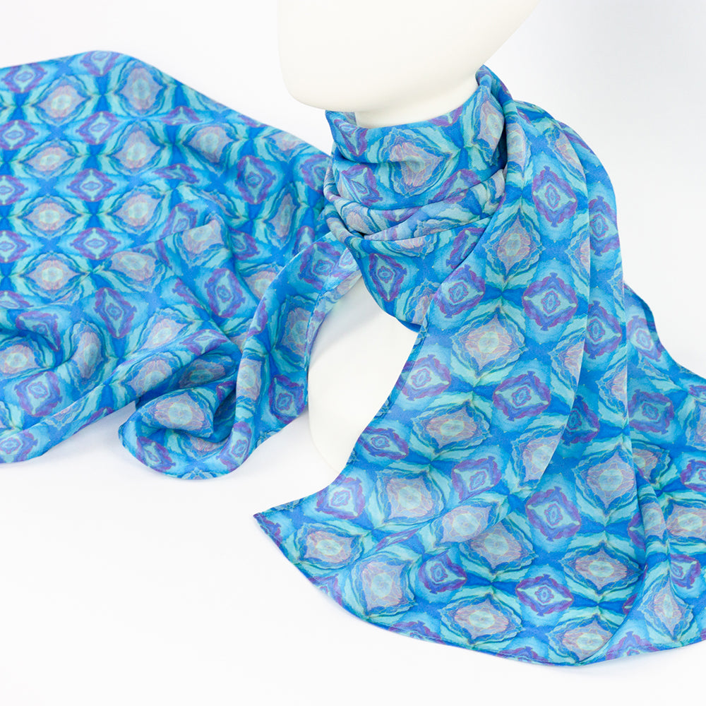 Dreamy Blue Silk Scarf