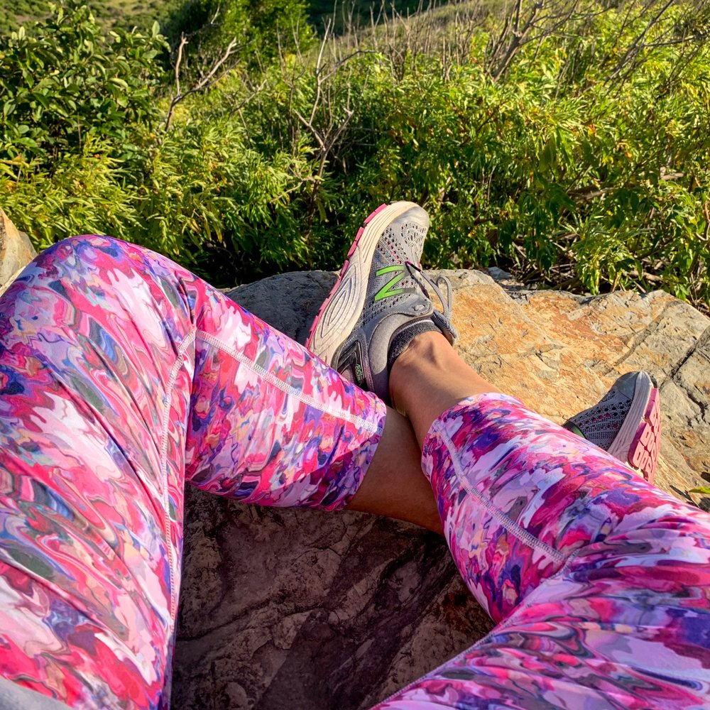 Pink Abstract capri leggings