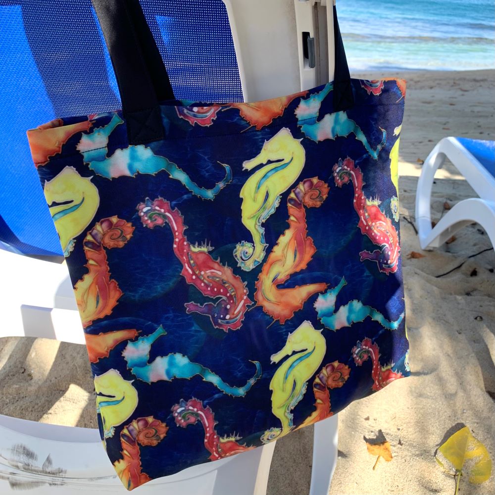 Seahorse Neoprene Tote Bag – Debbie Sun Design Studio
