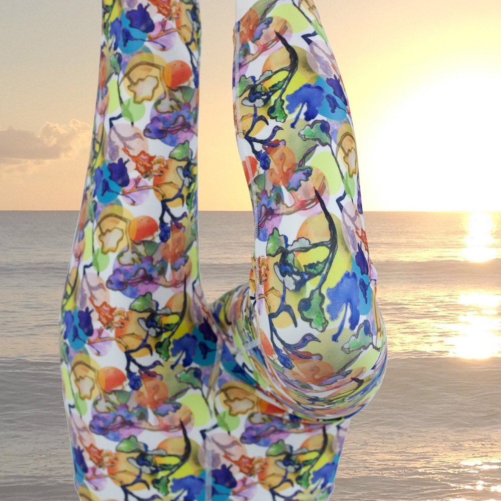 Orange Blossom leggings fun colors by debbie sun