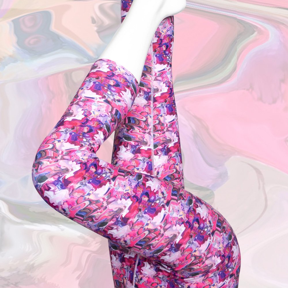 Pink Abstract capri leggings