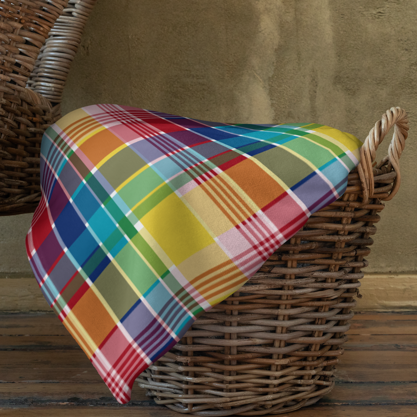 Small USVI Madras Throw Blanket
