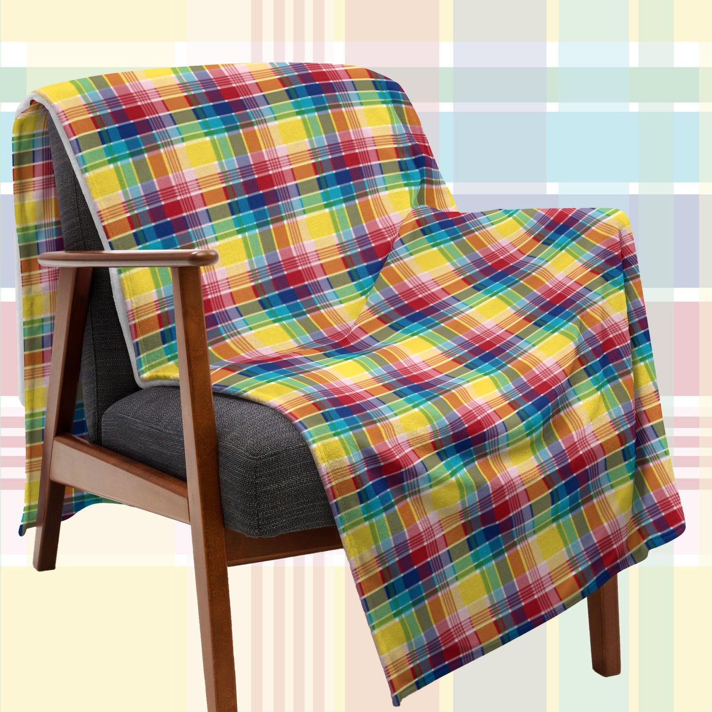 USVI Madras Throw Blanket