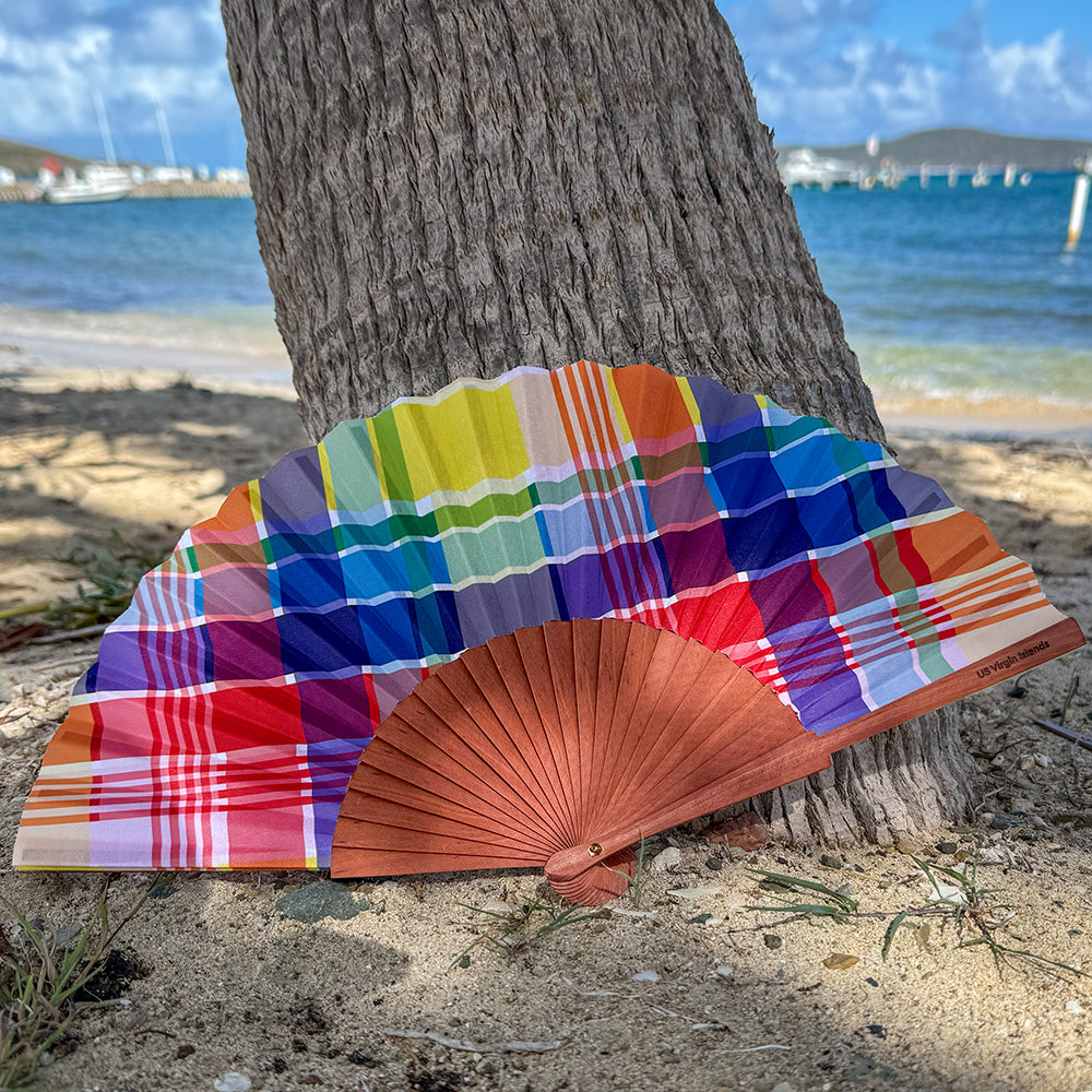 USVI Madras Hand Fan