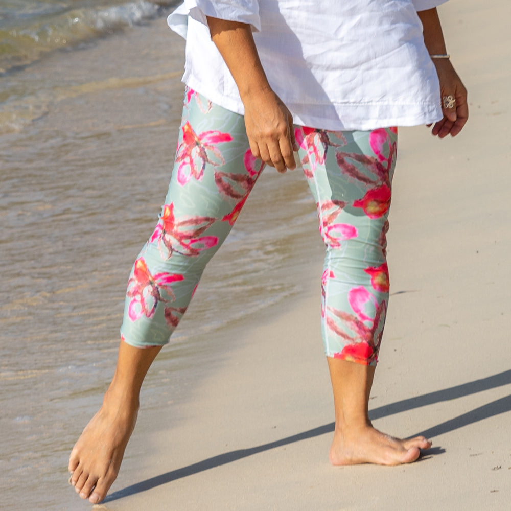 High Waisted Capri Leggings | Abstract Design | Revive Wear