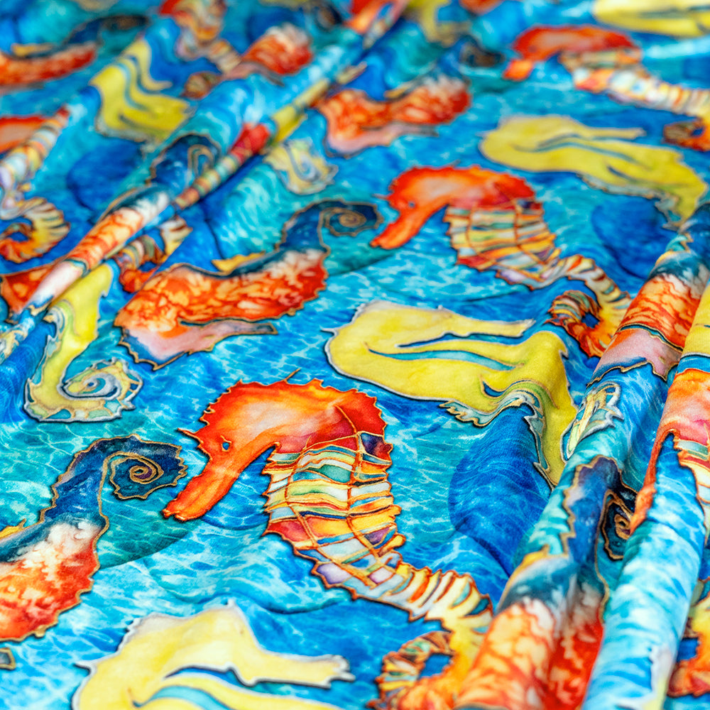 Tropical Seahorses Throw Blanket