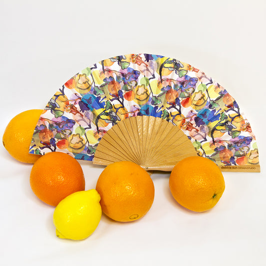 Orange Blossom Hand Fan